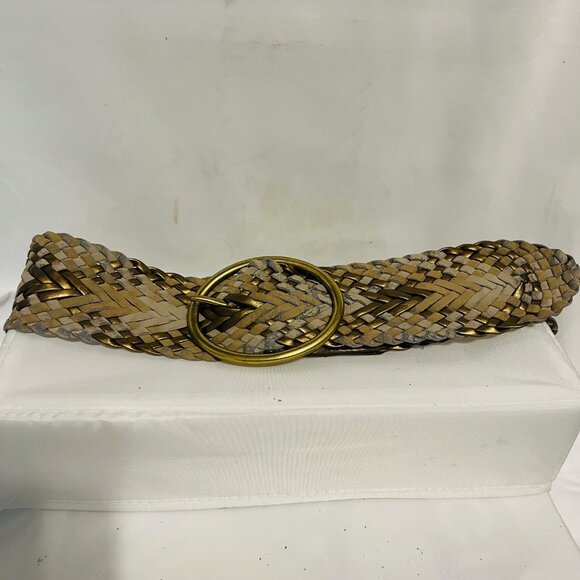 Braided Belt-Women's Size Small-2 1/2" wide-Bronze/Tan mix-Casual-Lightweight - Picture 8 of 13